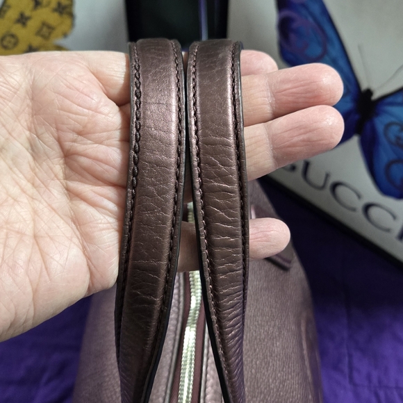 Gucci Soho Metallic Purple Leather Women's Shoulder/Crossbody Bag - Picture 7 of 12